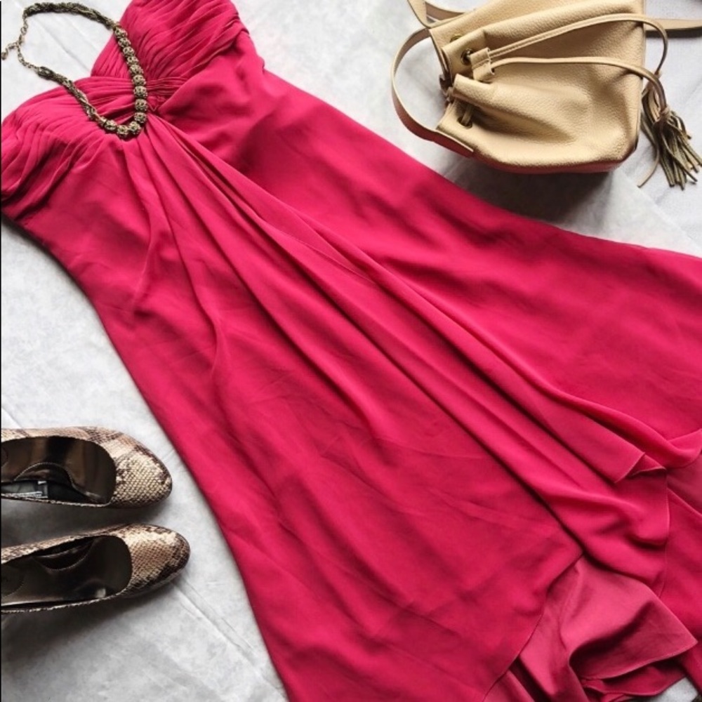 Hot Pink Strapless Dress